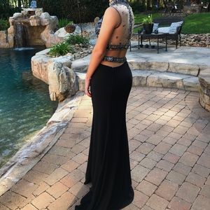Beautiful Black Prom Dress Two Piece